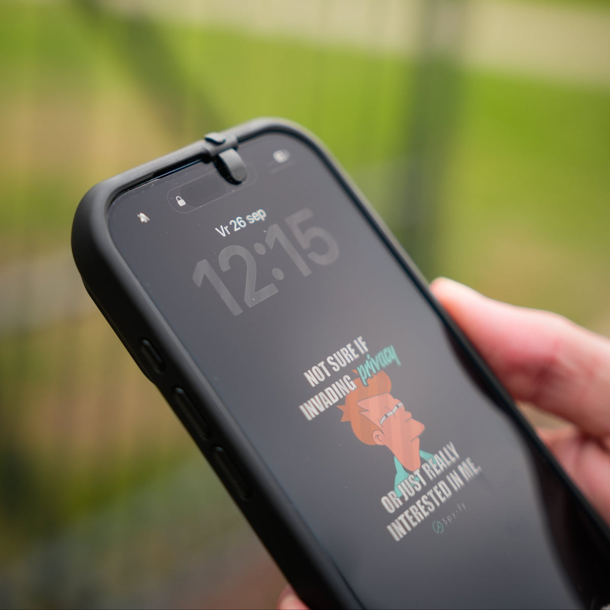 iPhone 17 privacy case with camera cover by Spy-Fy