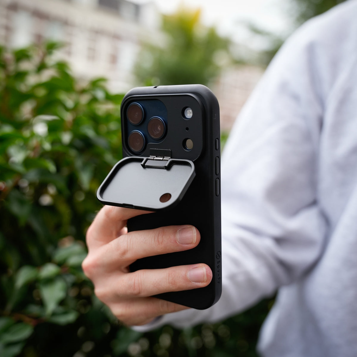 iPhone 17 privacy case with camera cover by Spy-Fy
