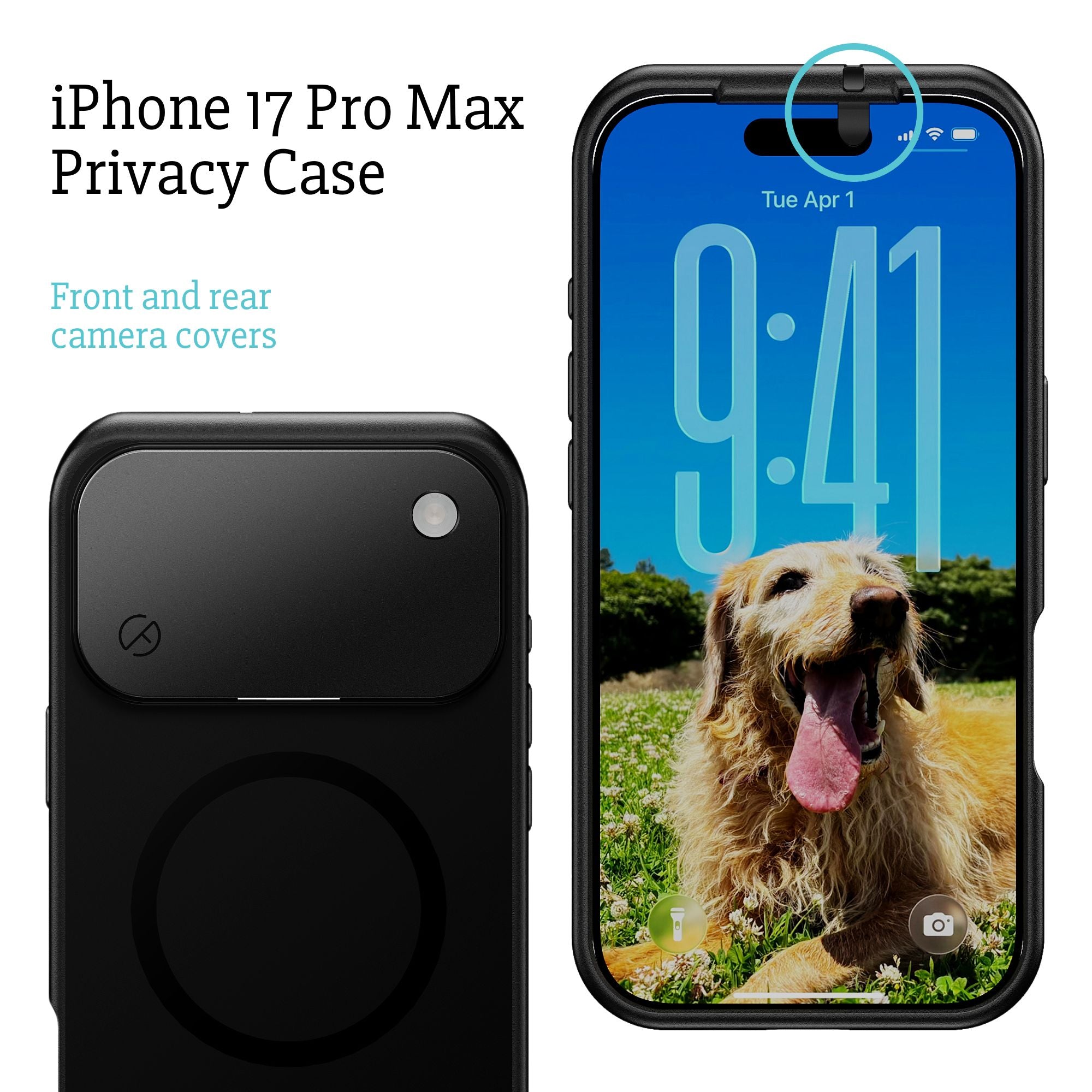 iPhone 17 Pro Max privacy case with camera cover and lens protector – Spy-Fy