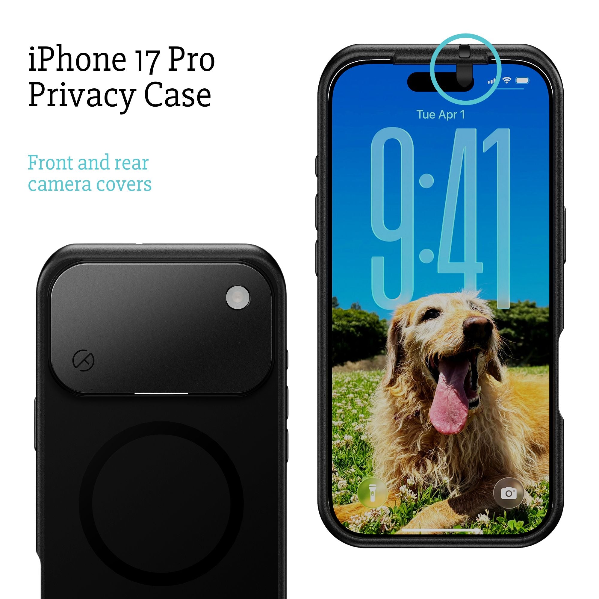 iPhone 17 Pro privacy case with camera cover and lens protector – Spy-Fy